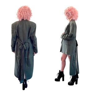 Free People x Voux Luxe 💗 vintage rework pinstrip coat and tails menswear blazer